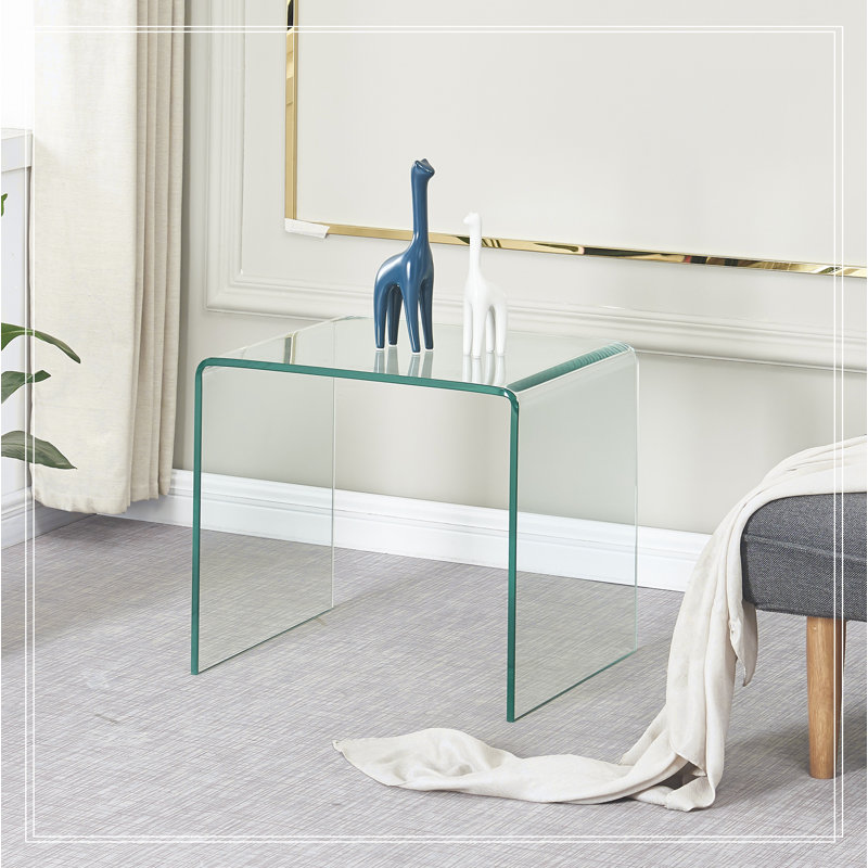Small Clear Glass Side End Table Tempered Glass End Table Small Coffee Table